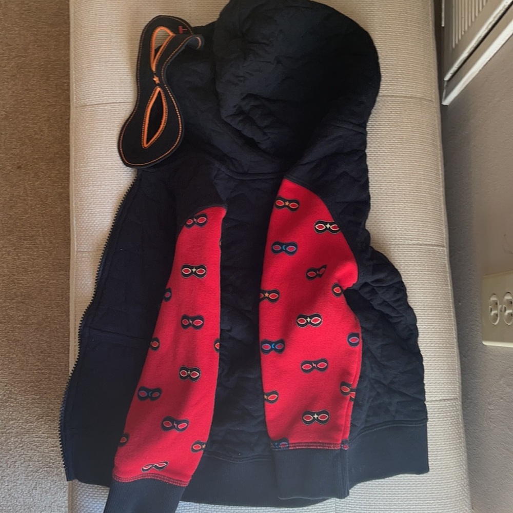 NWOT Cat & Jack black, quilted hooded zip up - Picture 7 of 8